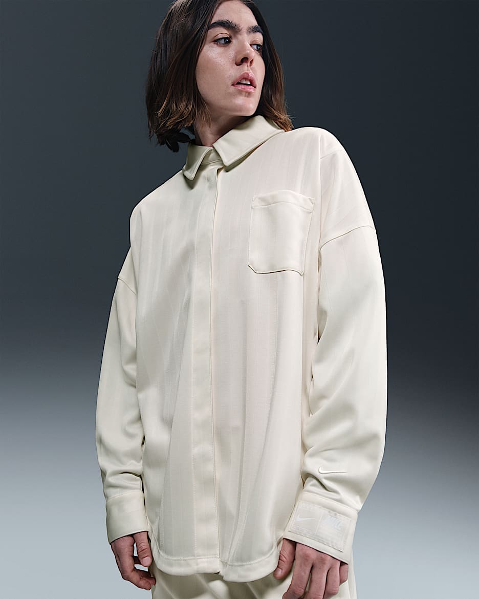 トップス CD45F3C4299EB17A Nike Sportswear Women's Oversized Jacquard Striped Button